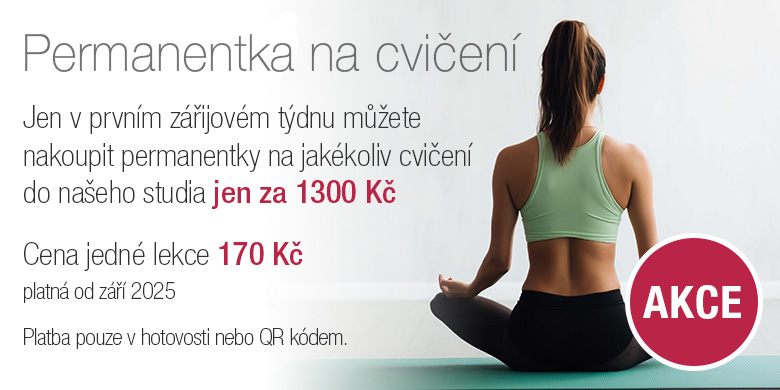 Permanentka na cvičení jen za 1300 Kč